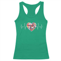 AAPI Heritage Month Heartbeat Heart Asian American and Pacific Islander Countries Flag Racerback Tank Top