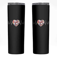 AAPI Heritage Month Heartbeat Heart Asian American and Pacific Islander Countries Flag Skinny Tumbler