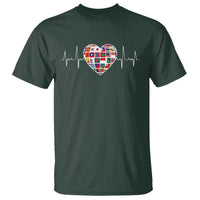 AAPI Heritage Month Heartbeat Heart Asian American and Pacific Islander Countries Flag T Shirt