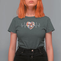 AAPI Heritage Month Heartbeat Heart Asian American and Pacific Islander Countries Flag T Shirt For Women