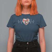 AAPI Heritage Month Heartbeat Heart Asian American and Pacific Islander Countries Flag T Shirt For Women