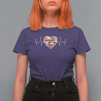 AAPI Heritage Month Heartbeat Heart Asian American and Pacific Islander Countries Flag T Shirt For Women