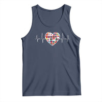 AAPI Heritage Month Heartbeat Heart Asian American and Pacific Islander Countries Flag Tank Top