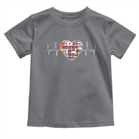 AAPI Heritage Month Heartbeat Heart Asian American and Pacific Islander Countries Flag Toddler T Shirt