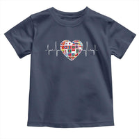 AAPI Heritage Month Heartbeat Heart Asian American and Pacific Islander Countries Flag Toddler T Shirt