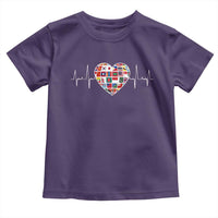 AAPI Heritage Month Heartbeat Heart Asian American and Pacific Islander Countries Flag Toddler T Shirt