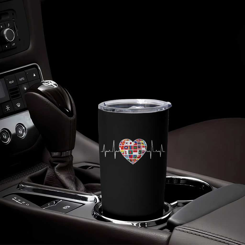 AAPI Heritage Month Heartbeat Heart Asian American and Pacific Islander Countries Flag Tumbler Cup