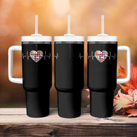 AAPI Heritage Month Heartbeat Heart Asian American and Pacific Islander Countries Flag Tumbler With Handle