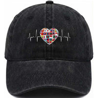 AAPI Heritage Month Heartbeat Heart Asian American and Pacific Islander Countries Flag Washed Cotton Baseball Cap