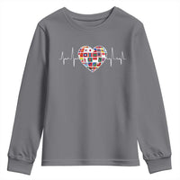 AAPI Heritage Month Heartbeat Heart Asian American and Pacific Islander Countries Flag Youth Sweatshirt