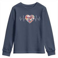 AAPI Heritage Month Heartbeat Heart Asian American and Pacific Islander Countries Flag Youth Sweatshirt