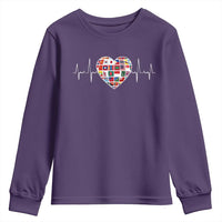 AAPI Heritage Month Heartbeat Heart Asian American and Pacific Islander Countries Flag Youth Sweatshirt