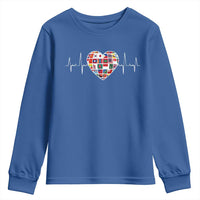 AAPI Heritage Month Heartbeat Heart Asian American and Pacific Islander Countries Flag Youth Sweatshirt