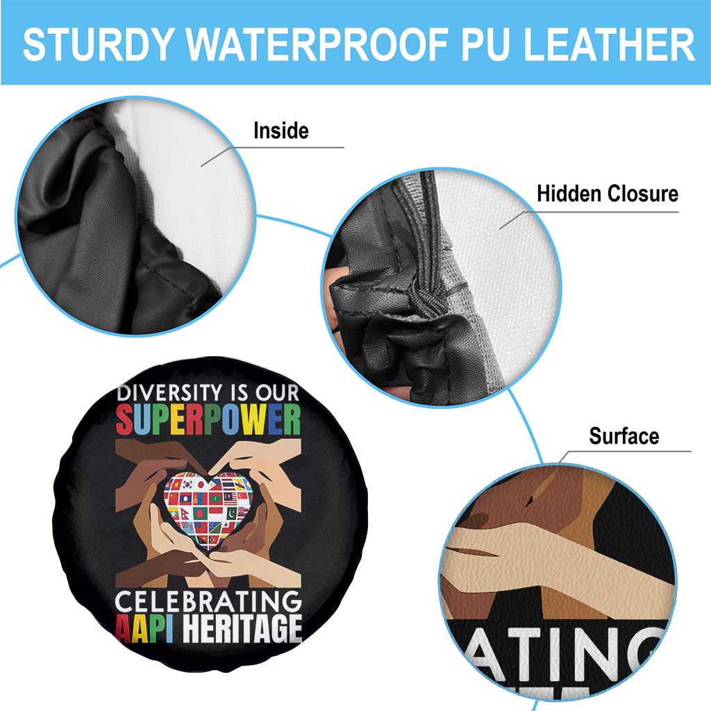AAPI Heritage Month Spare Tire Cover Diversity Is Our Superpower Asian American and Pacific Islander Countries