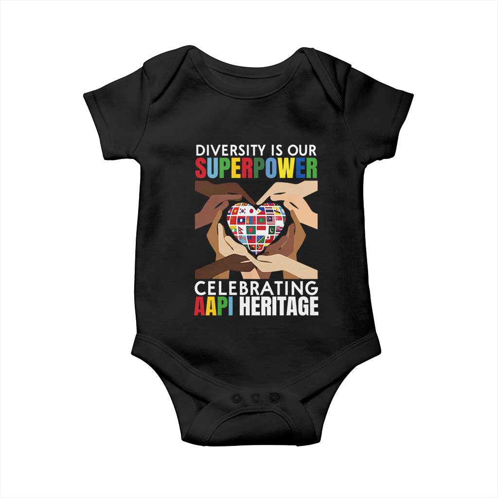 AAPI Heritage Month Baby Onesie Diversity Is Our Superpower Asian American and Pacific Islander Countries