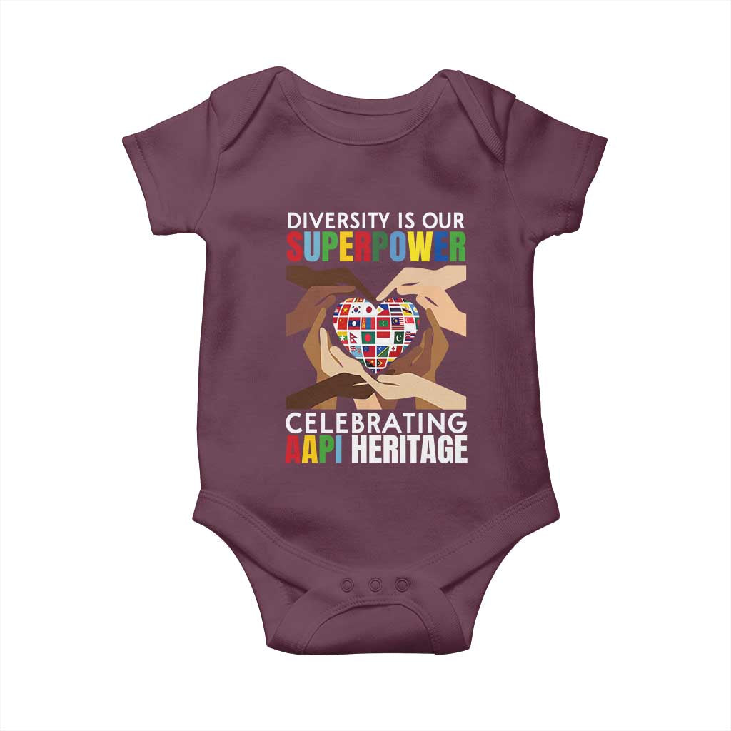 AAPI Heritage Month Baby Onesie Diversity Is Our Superpower Asian American and Pacific Islander Countries