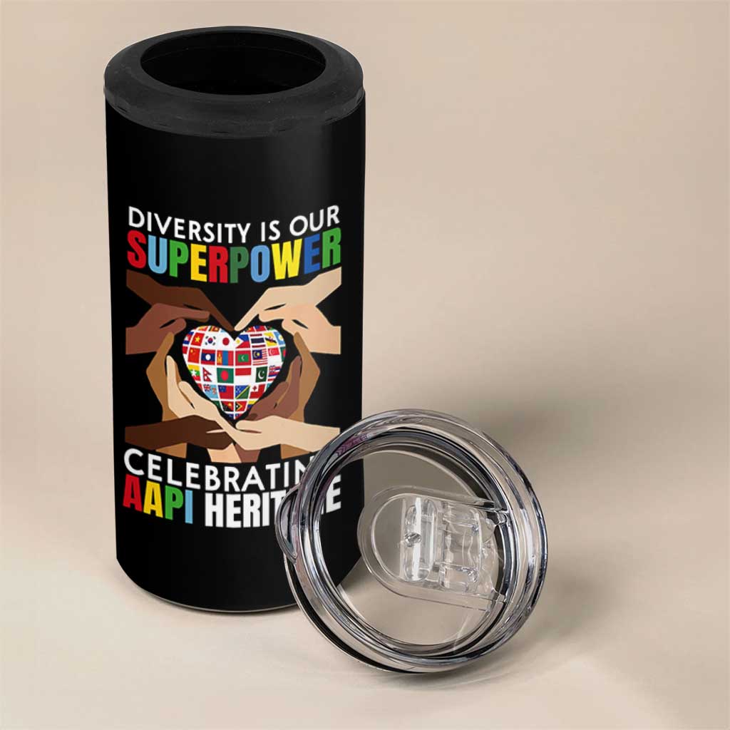AAPI Heritage Month 4 in 1 Can Cooler Tumbler Diversity Is Our Superpower Asian American and Pacific Islander Countries