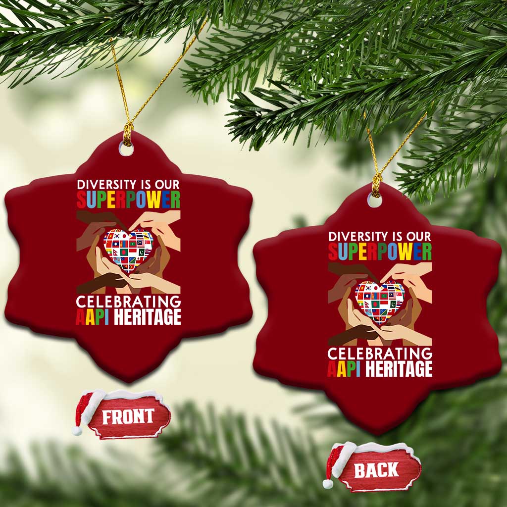 AAPI Heritage Month Ceramic Ornament Diversity Is Our Superpower Asian American and Pacific Islander Countries