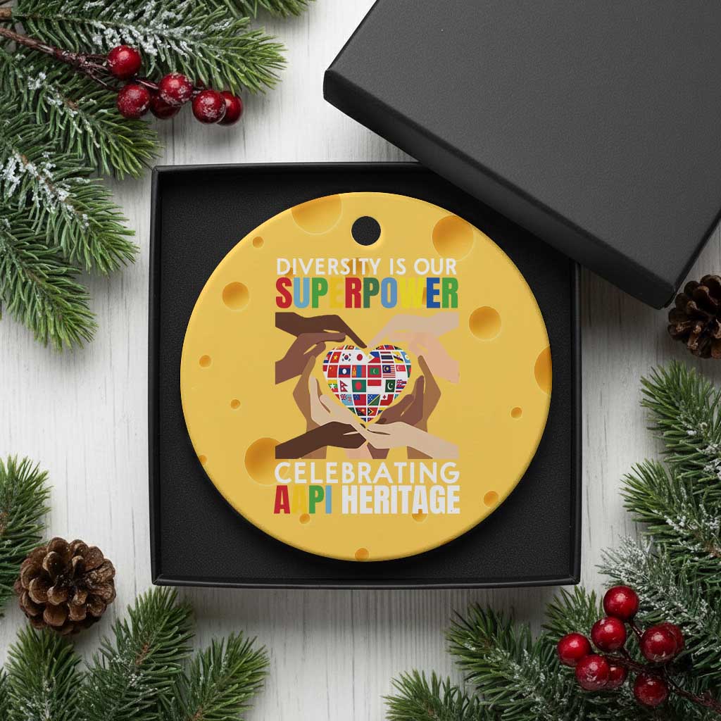 AAPI Heritage Month Ceramic Ornament Diversity Is Our Superpower Asian American and Pacific Islander Countries