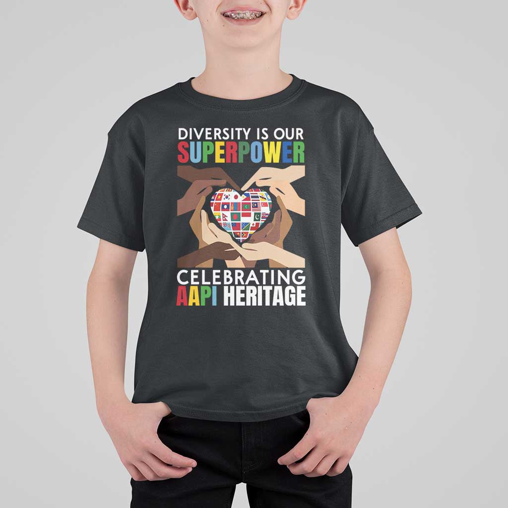 AAPI Heritage Month T Shirt For Kid Diversity Is Our Superpower Asian American and Pacific Islander Countries