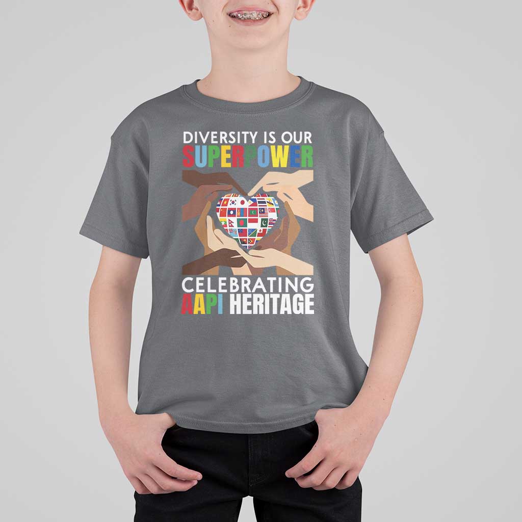 AAPI Heritage Month T Shirt For Kid Diversity Is Our Superpower Asian American and Pacific Islander Countries