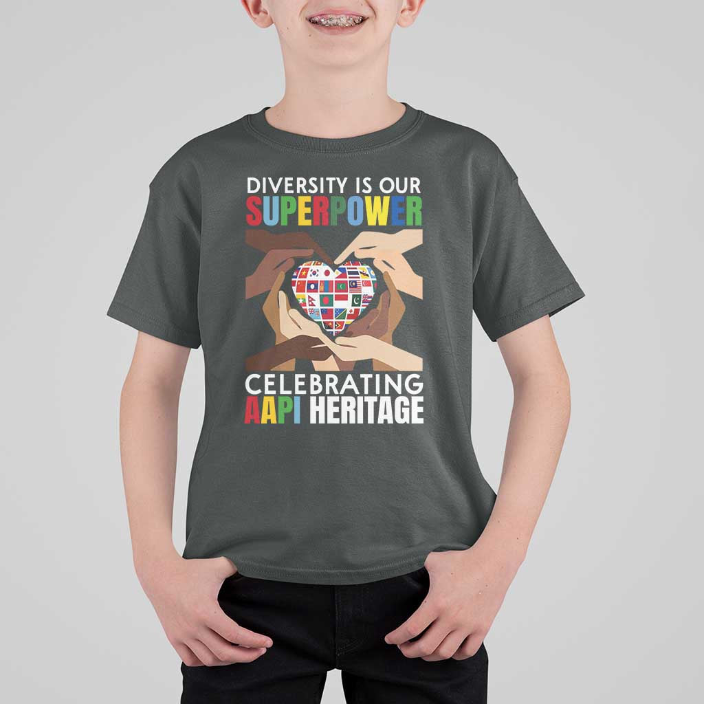 AAPI Heritage Month T Shirt For Kid Diversity Is Our Superpower Asian American and Pacific Islander Countries