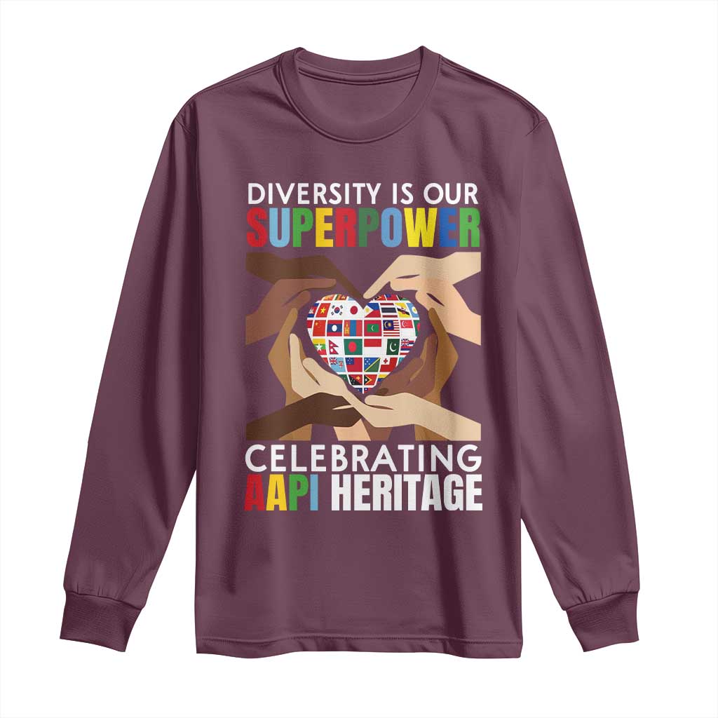 AAPI Heritage Month Long Sleeve Shirt Diversity Is Our Superpower Asian American and Pacific Islander Countries