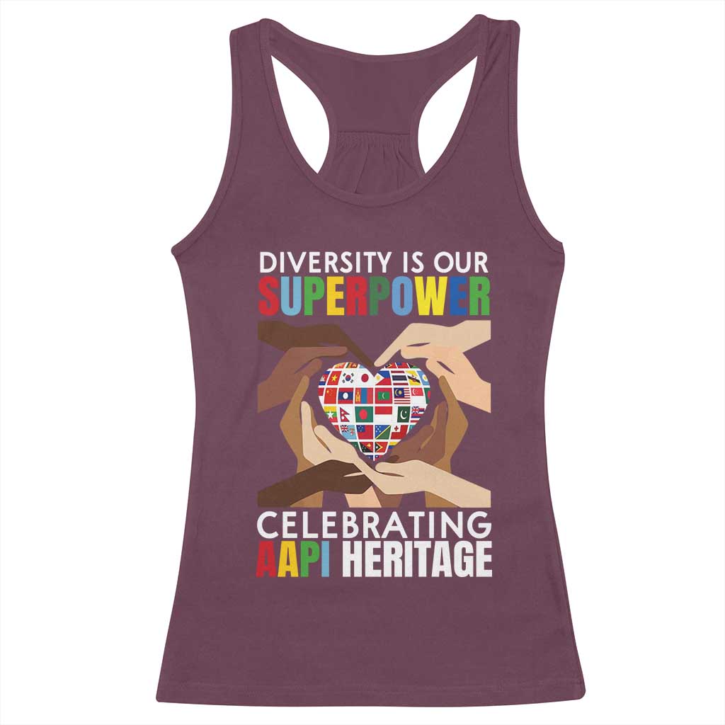 AAPI Heritage Month Racerback Tank Top Diversity Is Our Superpower Asian American and Pacific Islander Countries