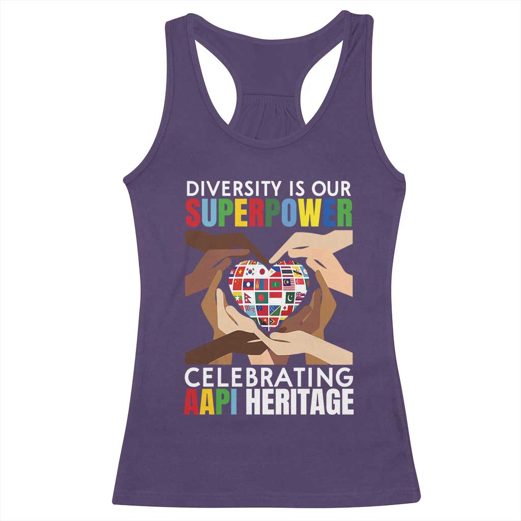 AAPI Heritage Month Racerback Tank Top Diversity Is Our Superpower Asian American and Pacific Islander Countries