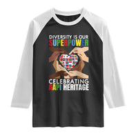 AAPI Heritage Month Raglan Shirt Diversity Is Our Superpower Asian American and Pacific Islander Countries