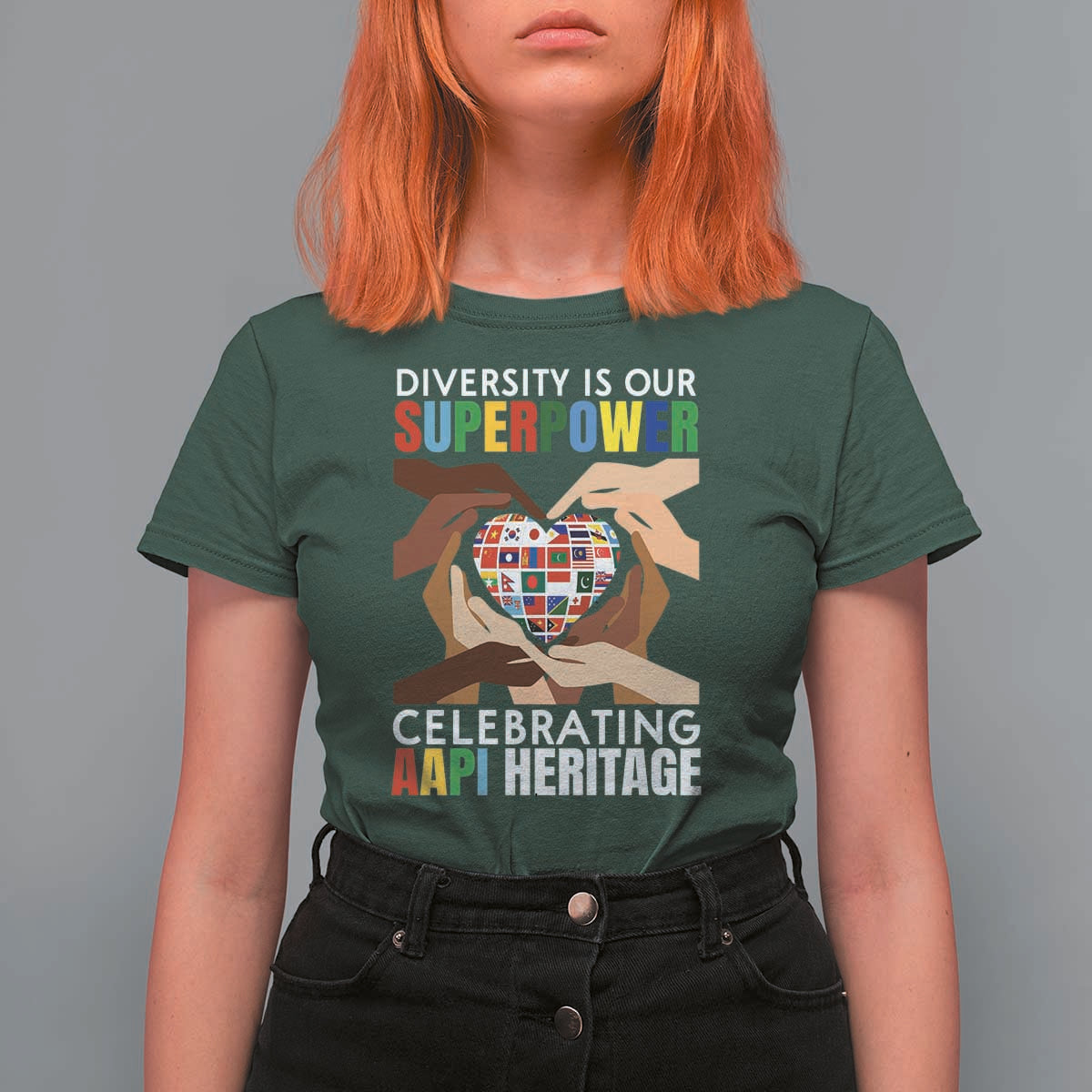 AAPI Heritage Month T Shirt For Women Diversity Is Our Superpower Asian American and Pacific Islander Countries