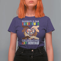 AAPI Heritage Month T Shirt For Women Diversity Is Our Superpower Asian American and Pacific Islander Countries