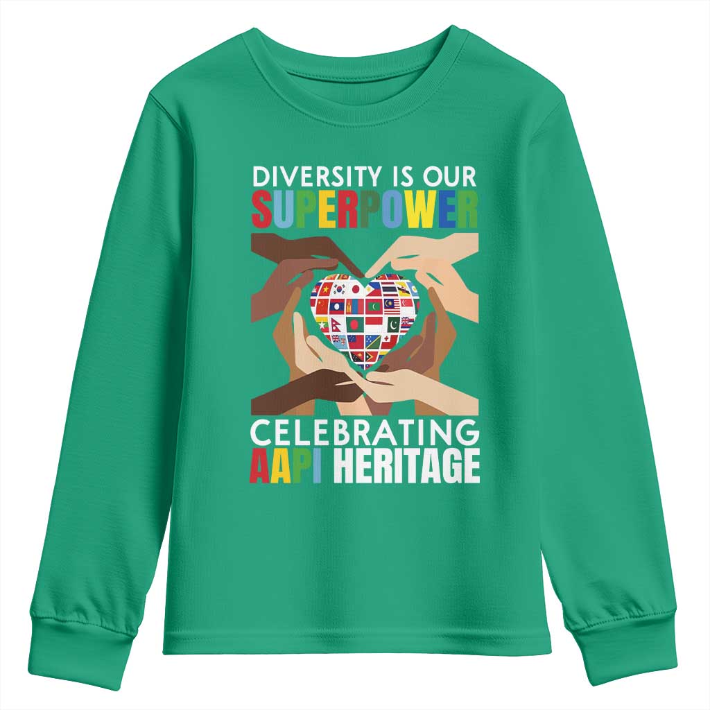 AAPI Heritage Month Youth Sweatshirt Diversity Is Our Superpower Asian American and Pacific Islander Countries