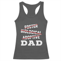 Funny Biological Adoptive Foster Dad Racerback Tank Top Fathers Day - Wonder Print Shop