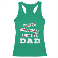 Funny Biological Adoptive Foster Dad Racerback Tank Top Fathers Day - Wonder Print Shop