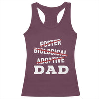 Funny Biological Adoptive Foster Dad Racerback Tank Top Fathers Day - Wonder Print Shop