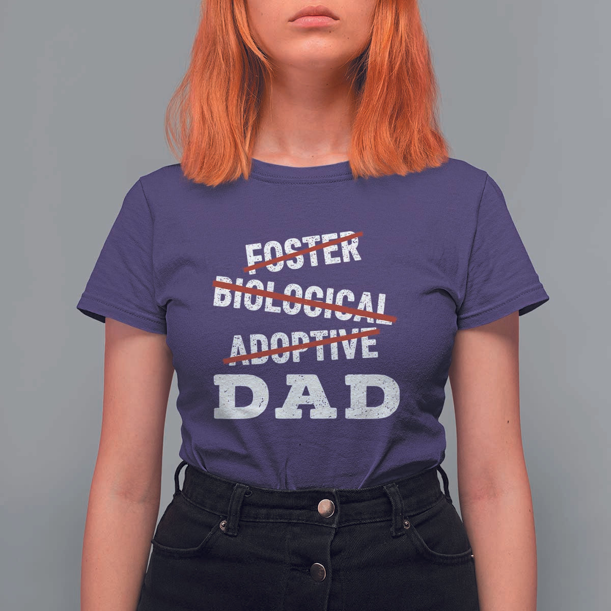 Funny Biological Adoptive Foster Dad T Shirt For Women Fathers Day - Wonder Print Shop