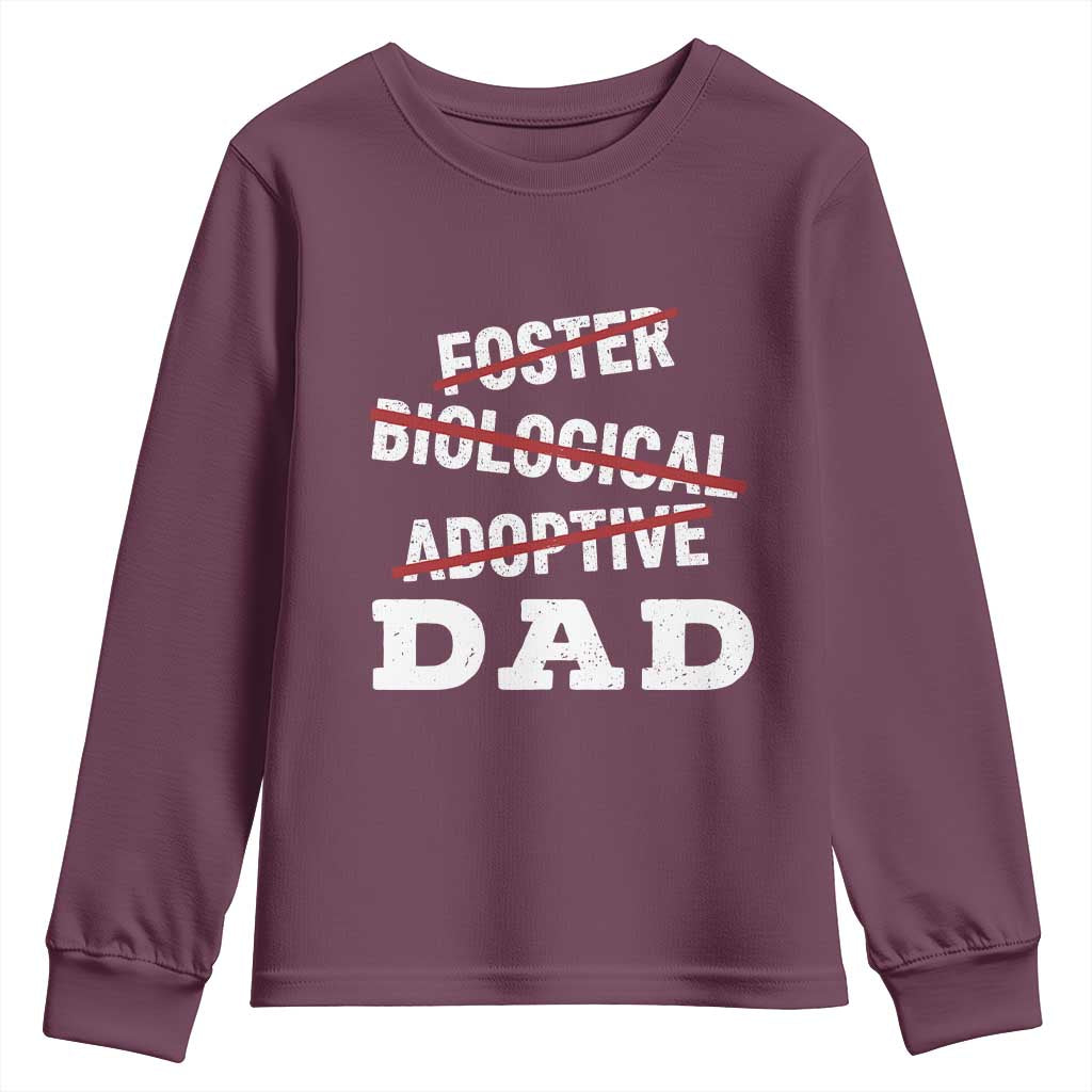 Funny Biological Adoptive Foster Dad Youth Sweatshirt Fathers Day - Wonder Print Shop
