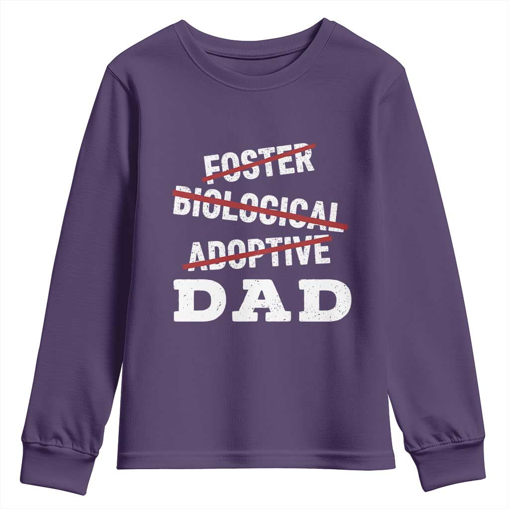 Funny Biological Adoptive Foster Dad Youth Sweatshirt Fathers Day - Wonder Print Shop