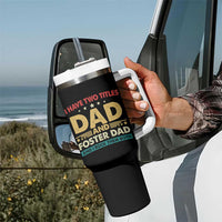 Funny I Have Two Titles Dad And Foster Dad And I Rock Them Both Tumbler With Handle Retro Foster Dad Fathers Day - Wonder Print Shop