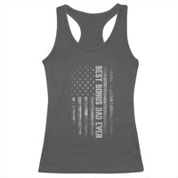 Funny Best Bonus Dad Ever Racerback Tank Top Fathers Day American Flag