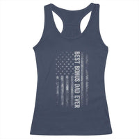 Funny Best Bonus Dad Ever Racerback Tank Top Fathers Day American Flag