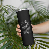 Funny Best Bonus Dad Ever Skinny Tumbler Fathers Day American Flag