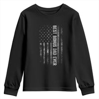 Funny Best Bonus Dad Ever Youth Sweatshirt Fathers Day American Flag