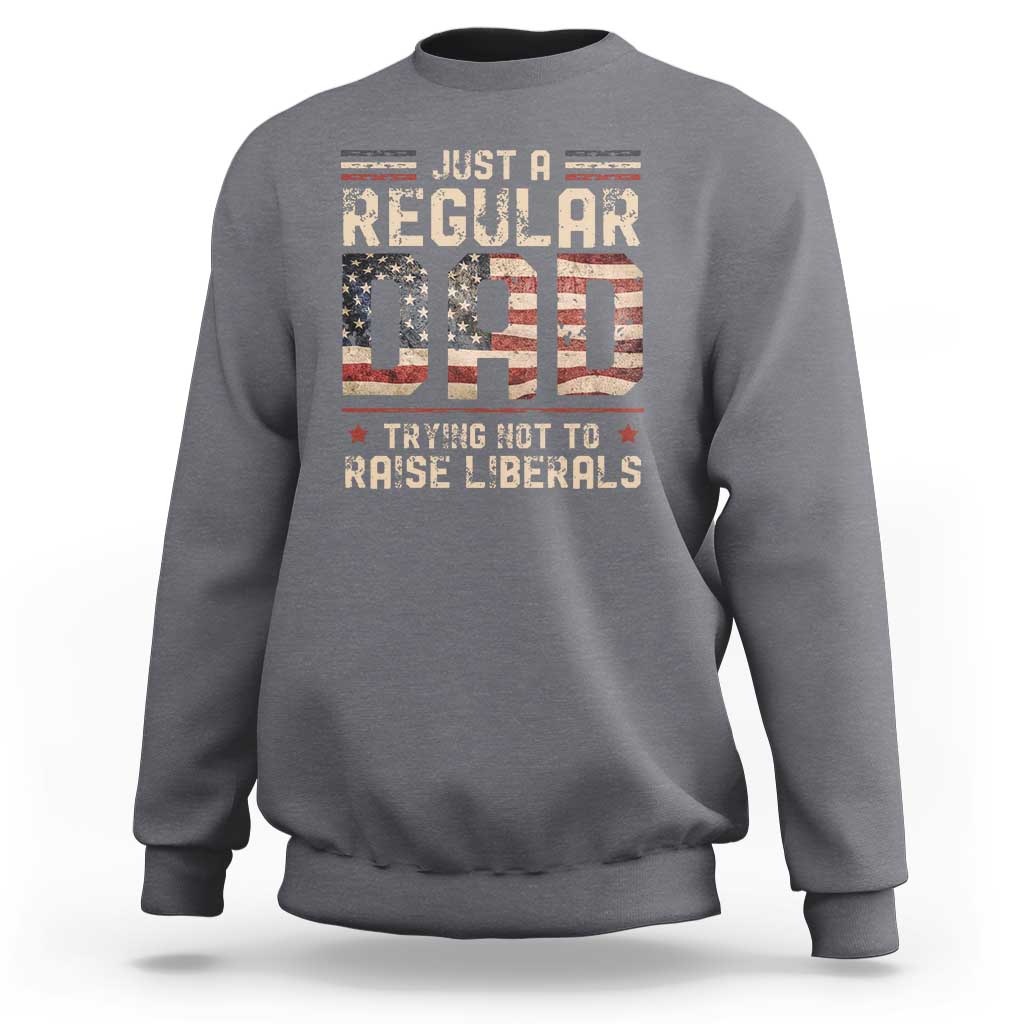 Funny Just A Regular Dad Trying Not To Raise Liberals Sweatshirt Fathers Day
