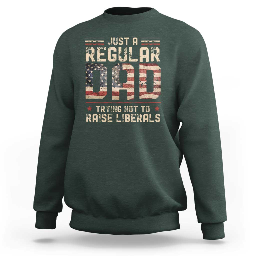 Funny Just A Regular Dad Trying Not To Raise Liberals Sweatshirt Fathers Day