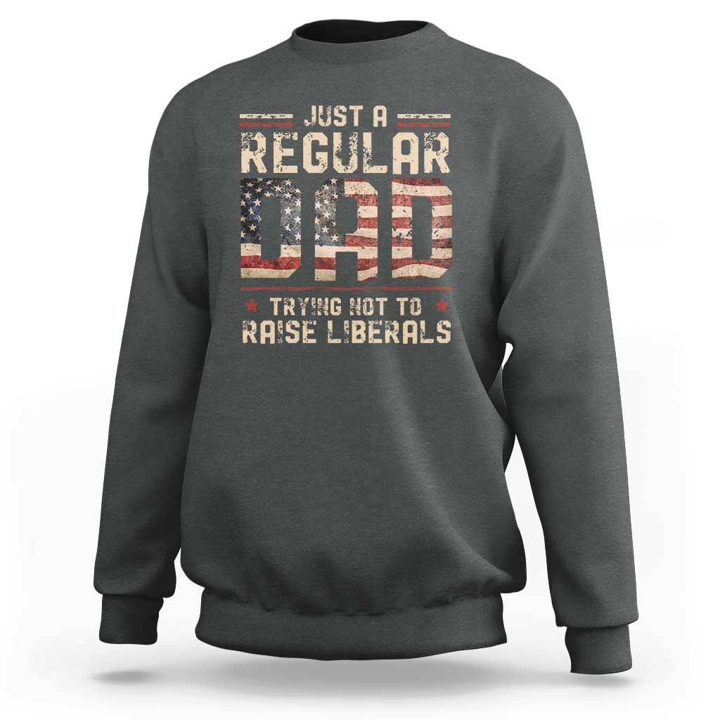 Funny Just A Regular Dad Trying Not To Raise Liberals Sweatshirt Fathers Day