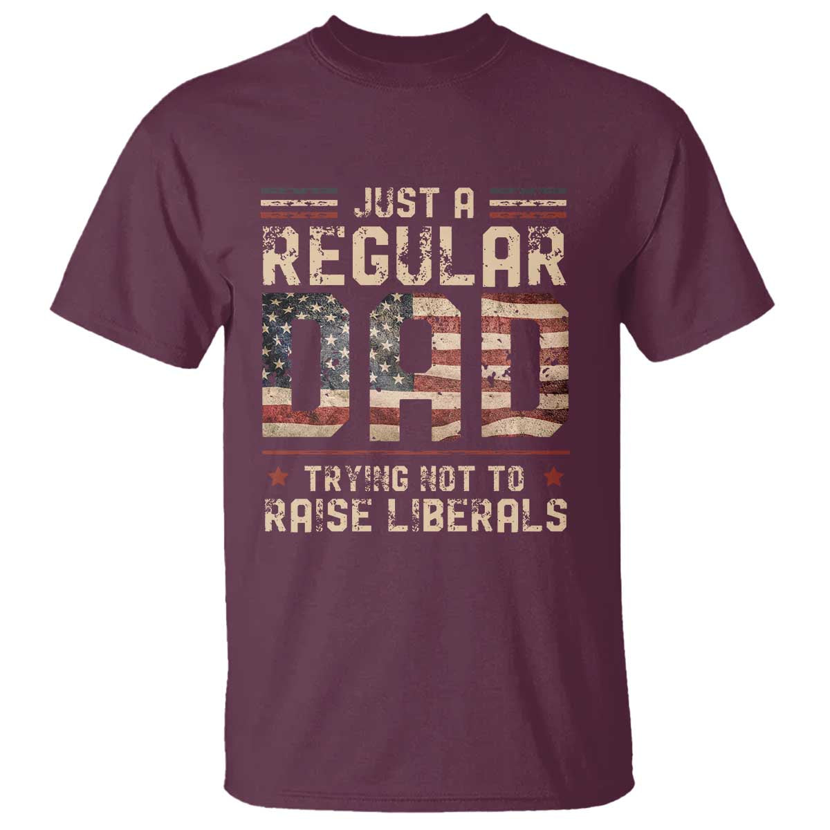 Funny Just A Regular Dad Trying Not To Raise Liberals T Shirt Fathers Day