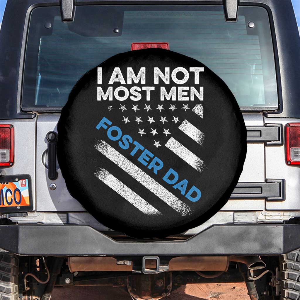 Funny Foster Parent I Am Not Most Men Foster Dad Spare Tire Cover American Flag