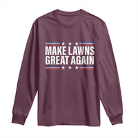 Funny Make Lawns Great Again Long Sleeve Shirt Lawn Mower Dad Gardener - Wonder Print Shop